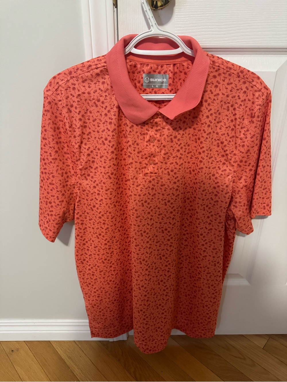 Sunice Coral Micro-Print Short Sleeve Golf Polo